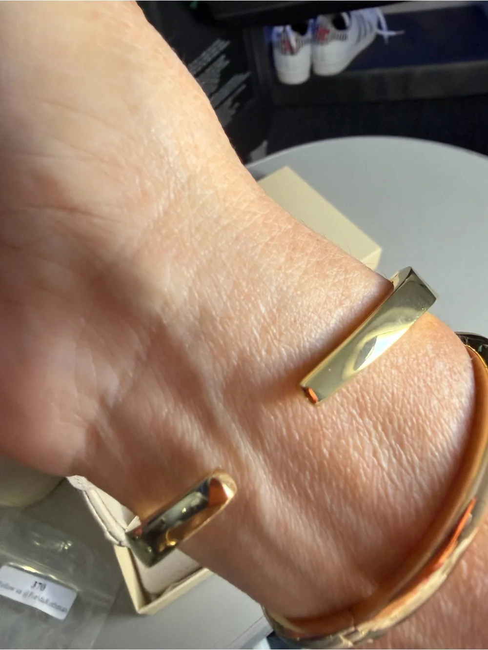 Freida Rothman Gold Crystal Tennis Bracelet new